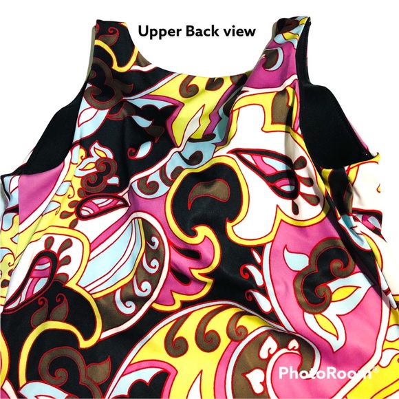 Athleta paisley swimwear top Tankini top only attached bra pull on style Sz Sm - Picture 4 of 16